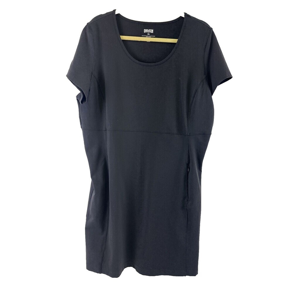 Duluth Trading Co NoGA Classic Short Sleeve Dress Stretch Black 15785 Plus 2X